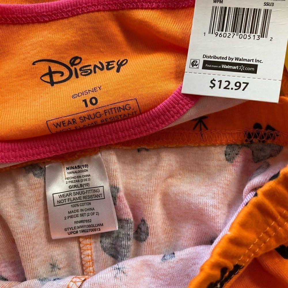 Disney Girl’s Size 10 “Too Cute To Spook” Minnie Mouse Halloween Pajama Set - Picture 6 of 7